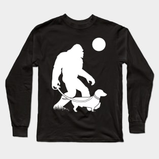 Bigfoot Walking Dachshund Long Sleeve T-Shirt